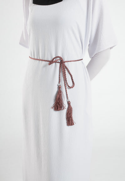 Taupe-Brown-Tassel-Belt