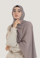 Taupe Crepe Chiffon Hijab