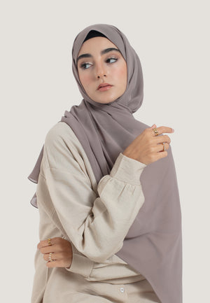 Taupe Crepe Chiffon Hijab