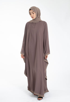 Plain Taupe Butterfly Abaya