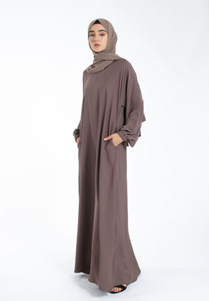 Taupe Abaya with pockets