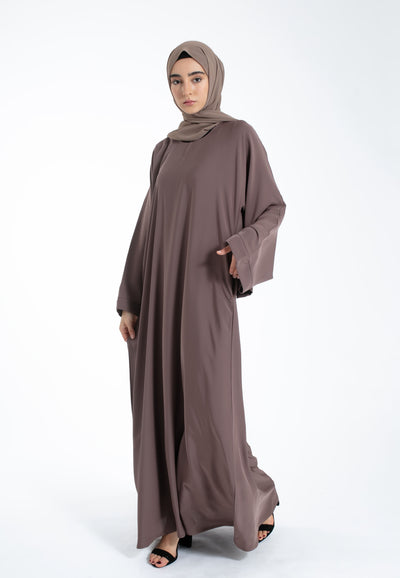 Plain Taupe Abaya with Pockets