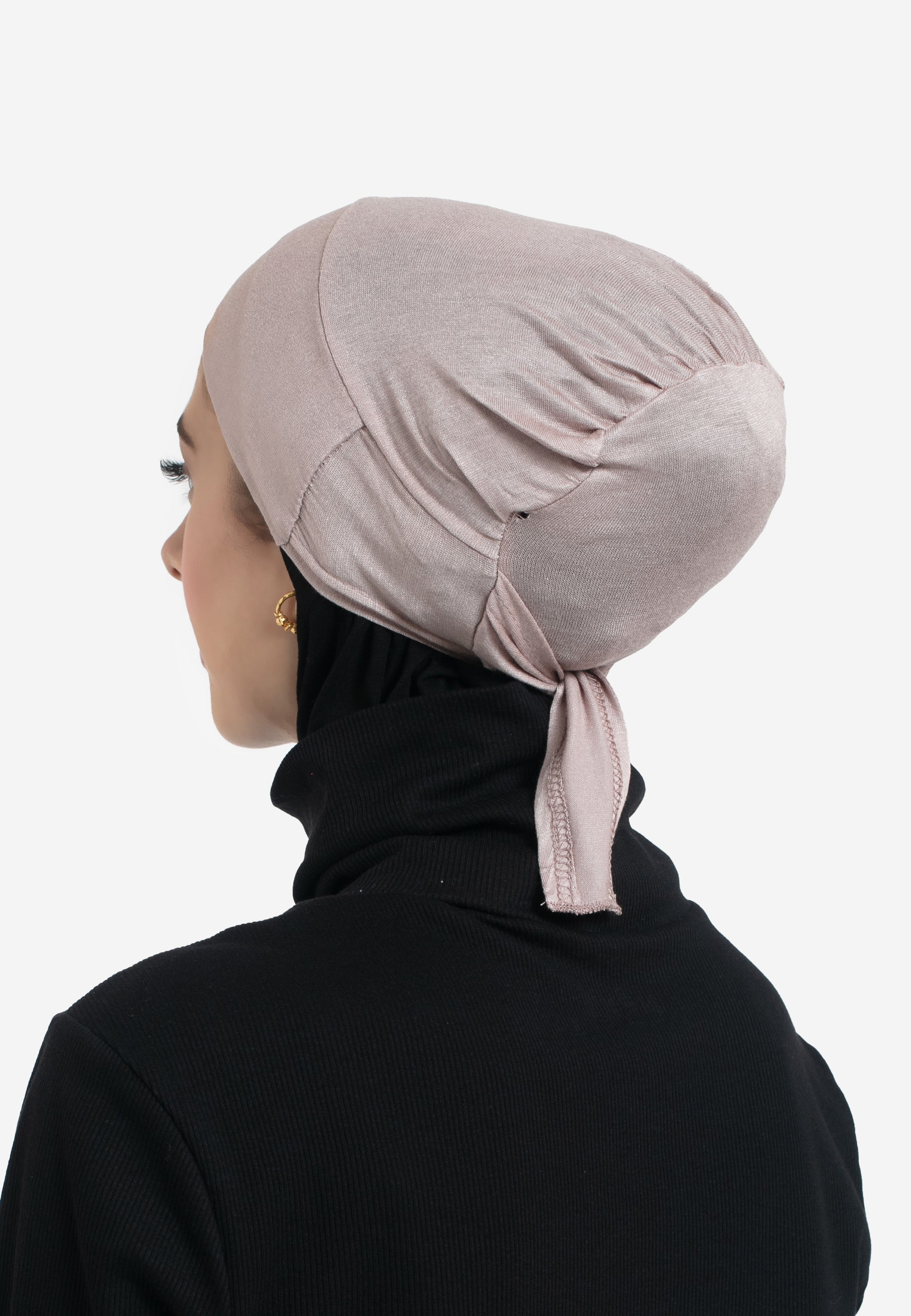 Mink Tie Back Hijab Cap - Back