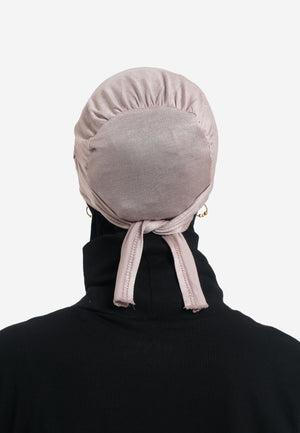 Mink Tie Back Hijab Cap - Back