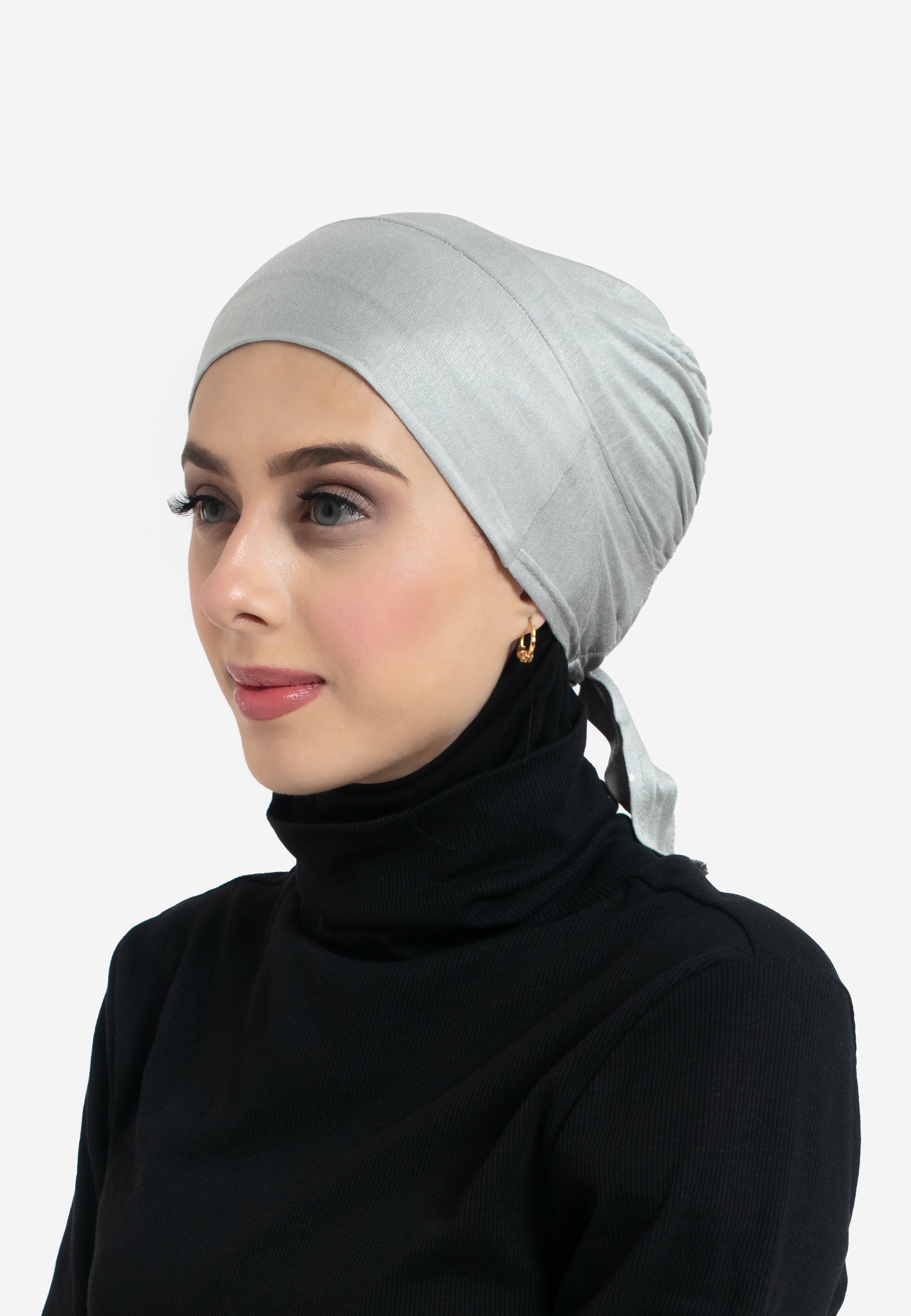 Sage Tie Back Hijab Cap - Side