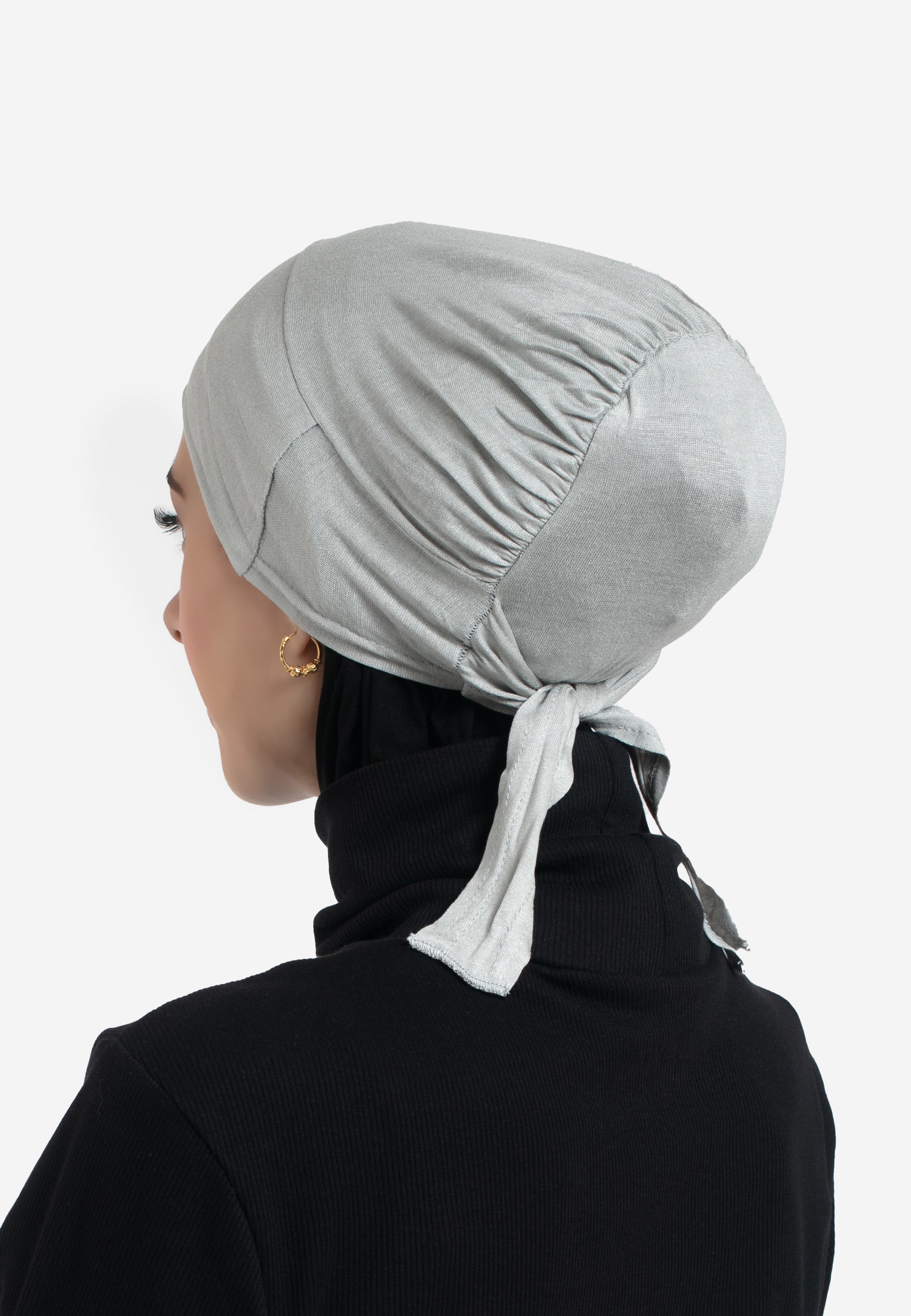 Sage Tie Back Hijab Cap - Back