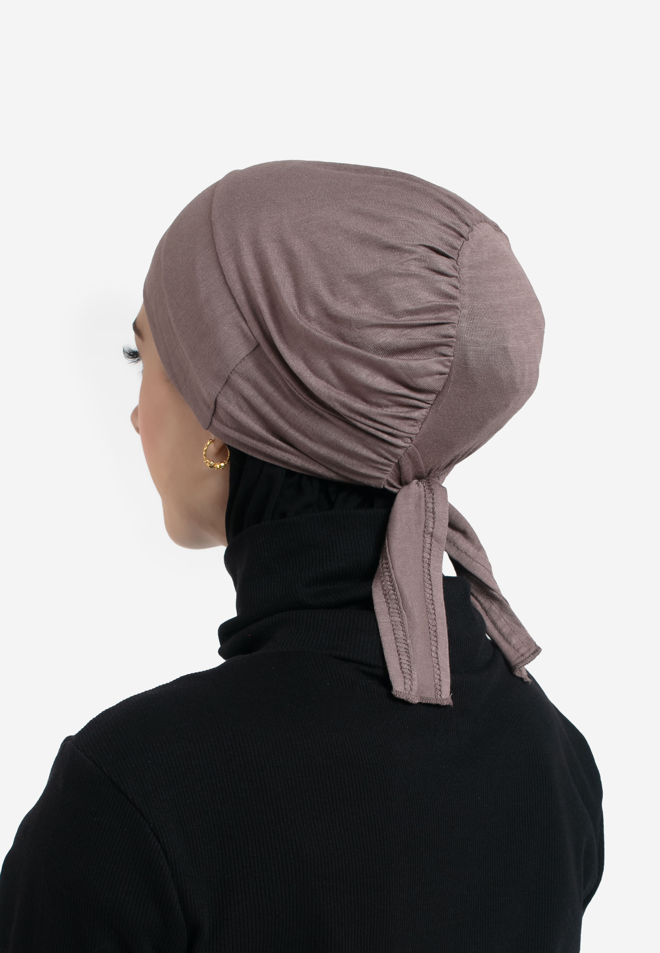 Truffle Tie Back Hijab Cap - Back