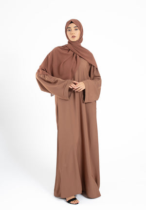 Toffee-Wide-Sleeves-Pocket-Abaya