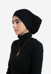 Black Tube Hijab Cap - Side