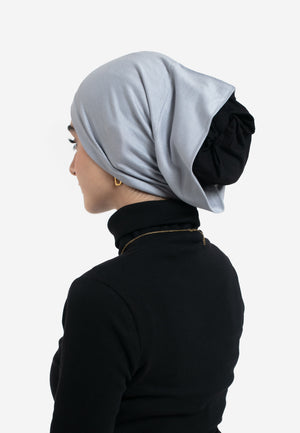 Grey Tube Hijab Cap - Back