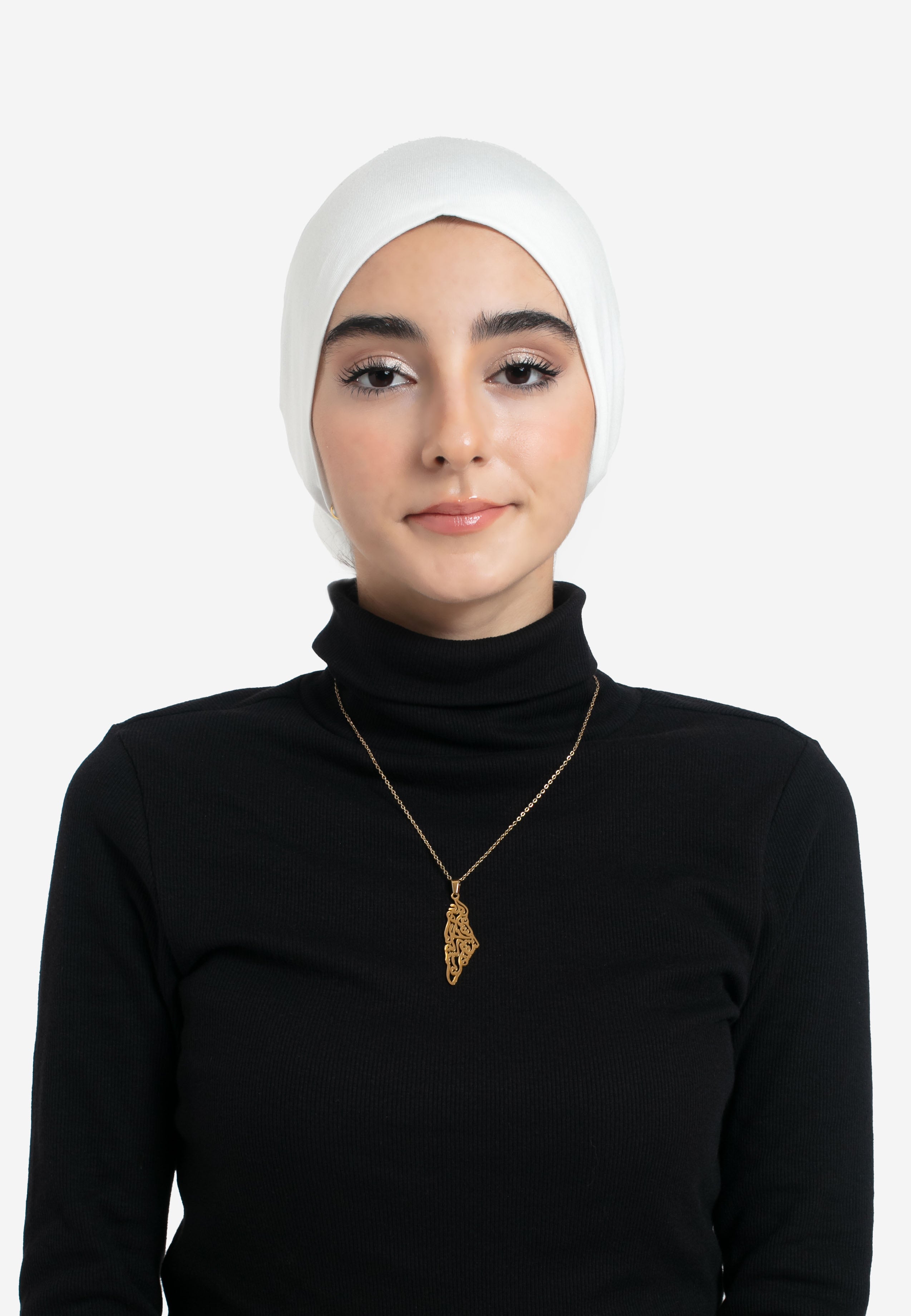 Off-White Tube Hijab Cap - Front