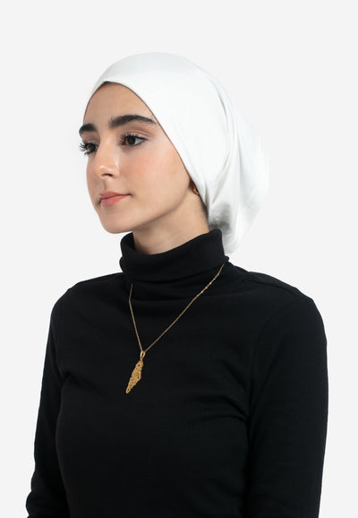 Off-White Tube Hijab Cap - Side