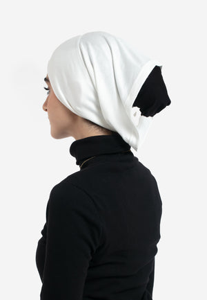 Off-White Tube Hijab Cap - Back