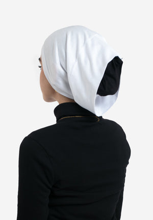 Pure White Tube Hijab Cap - Back