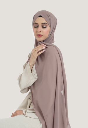 Warm Taupe Crepe Chiffon Hijab