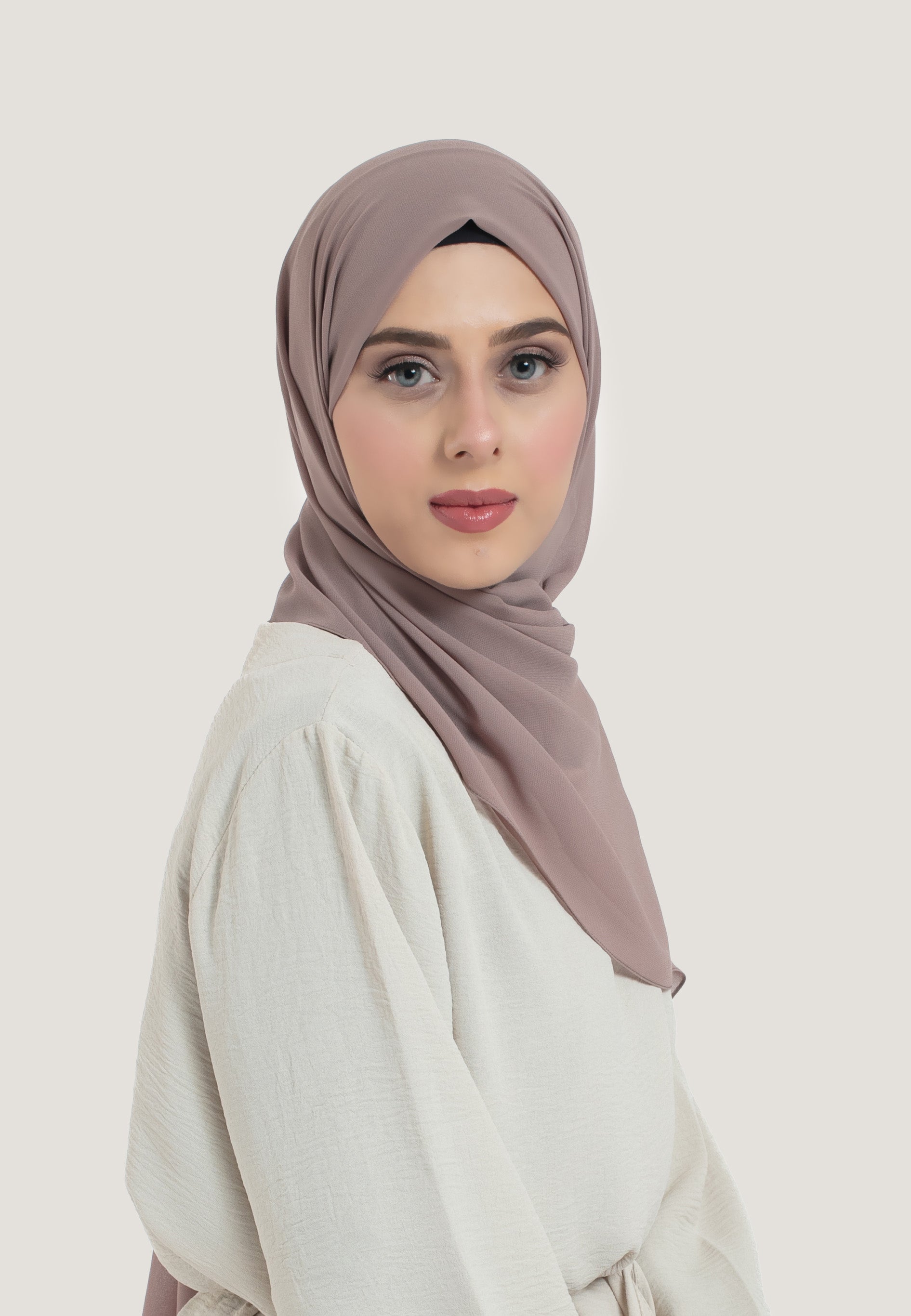 Warm Taupe Crepe Chiffon Hijab