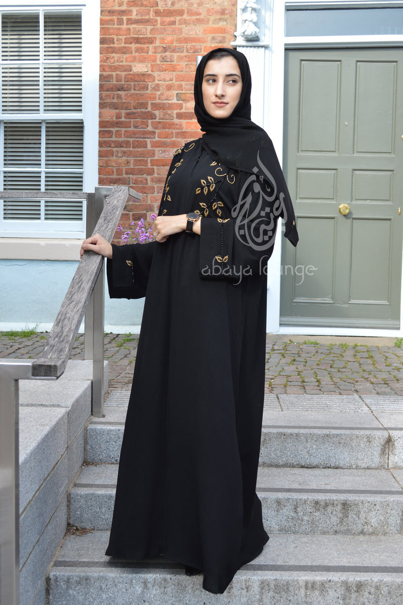 Black & Gold Embellished Abaya