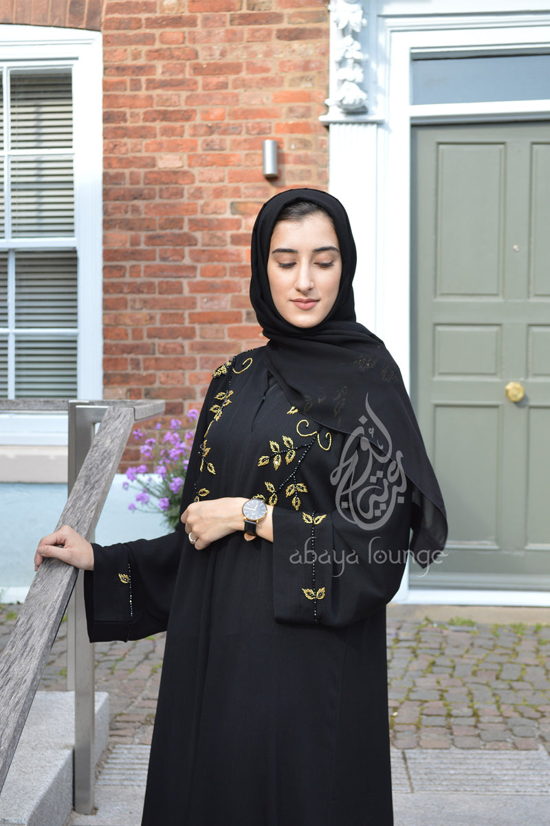 Black & Gold Embellished Abaya