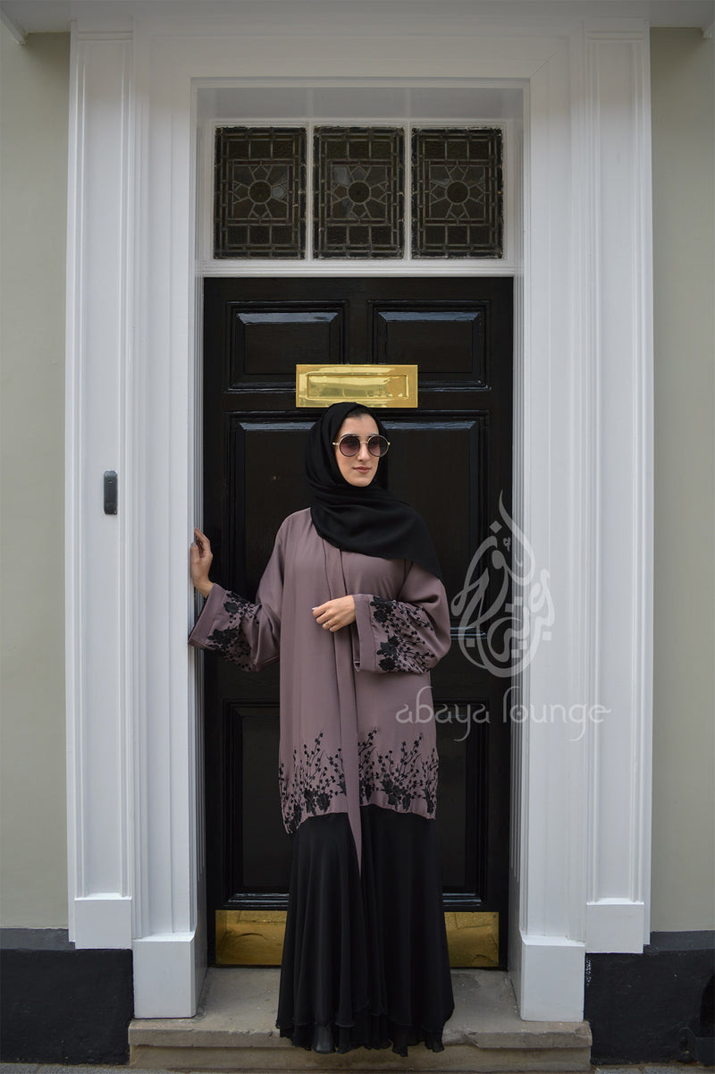 Occasional Embroidered Open Abaya