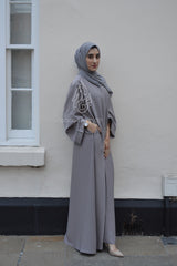 Light Grey Abaya with Pockets