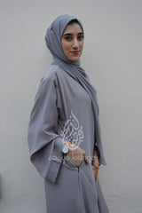 Light Grey Abaya with Pockets