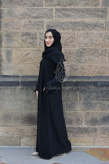 Plain Black Abaya With Pockets Premium