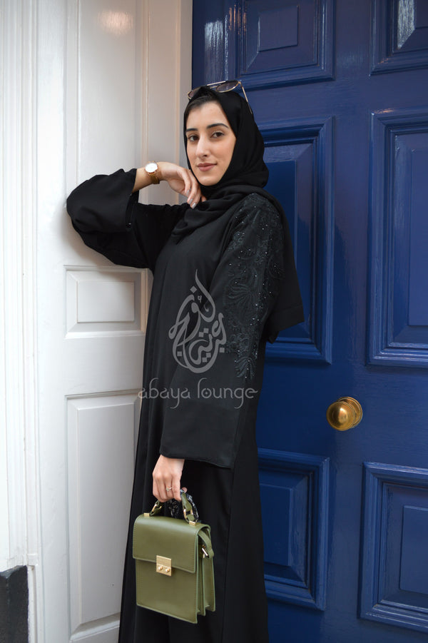 Platinum Black Embroidered Abaya