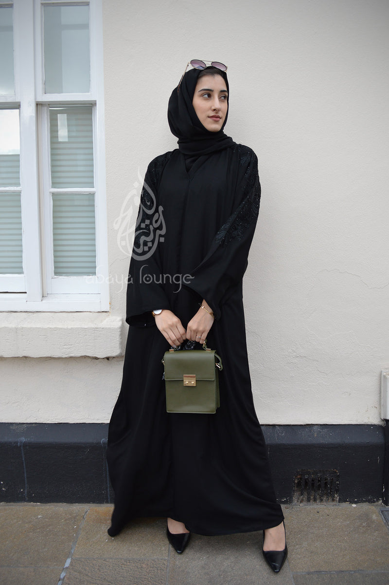 Platinum Black Embroidered Abaya
