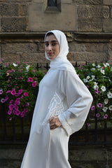 White Nikah Abaya with Pockets